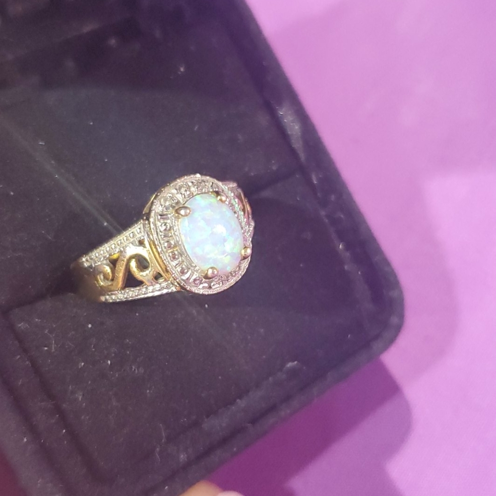 Sterling with 14k overlay opal ring